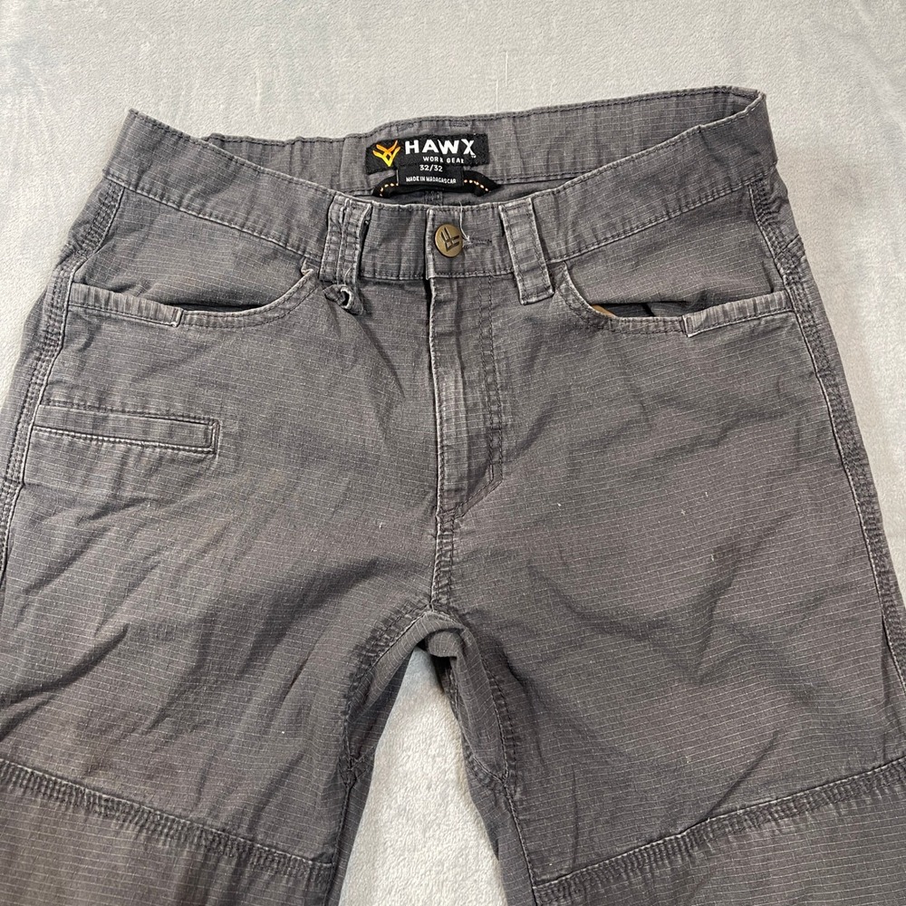 Hawx Work Gear Mens 32x32 Ripstop Double Knee Utility Work Pants Charcoal Gray - Picture 3 of 5